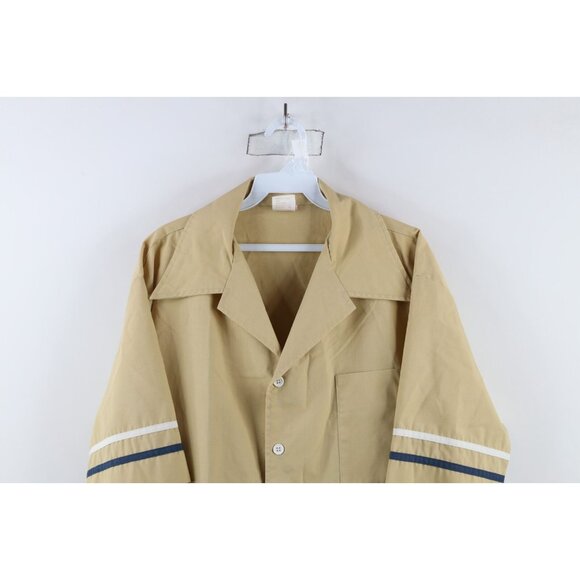 Vtg 70s Streetwear Mens XL Distressed Striped Collared Beach Button Shirt USA - Picture 2 of 13